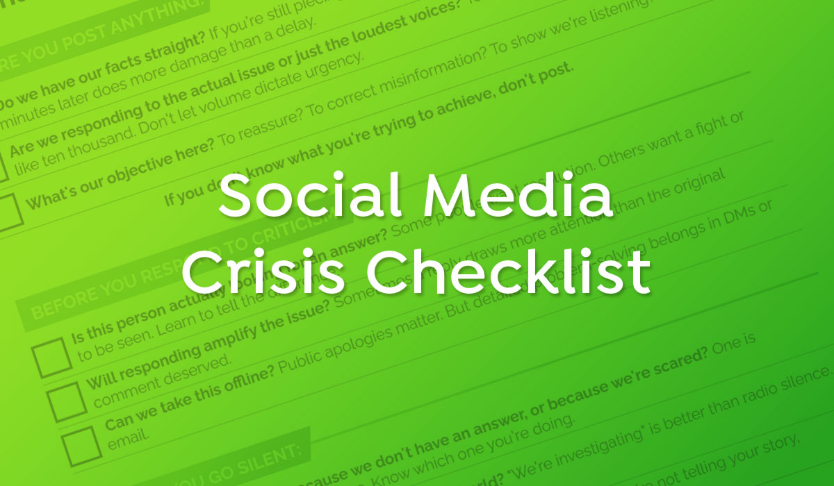 Social Media Crisis Checklist