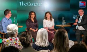 Abby Mangold at The Media Society's Navigating Crisis Comms panel at The Conduit