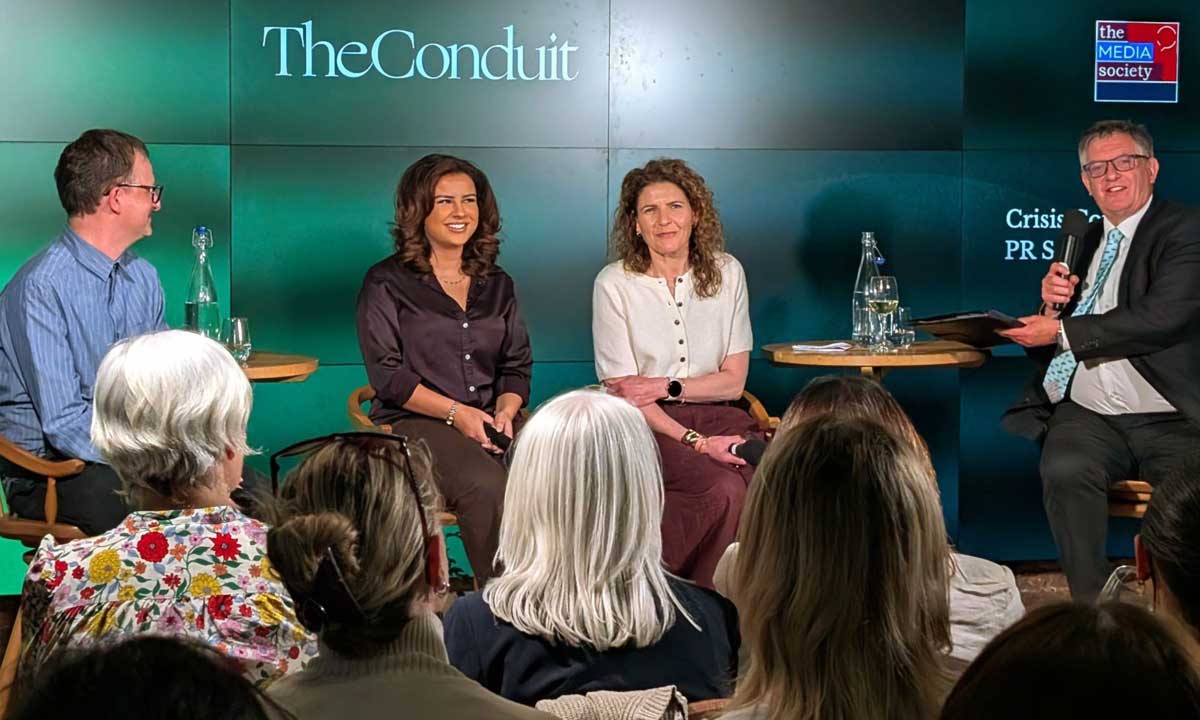 Abby Mangold at The Media Society's Navigating Crisis Comms panel at The Conduit