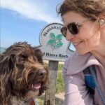Abby Mangold and Betsy at Old Harry Rocks