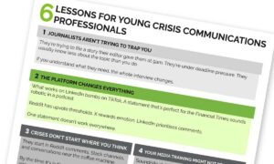 6 things I wish I knew starting out in crisis communications