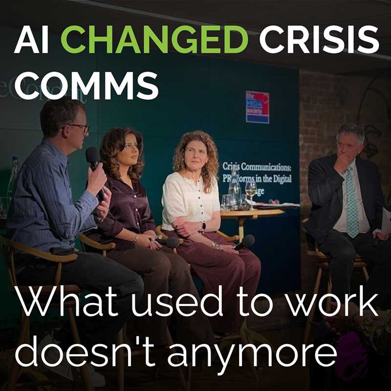 Slide: AI changed crisis communications, but not the playbook (July 2026)